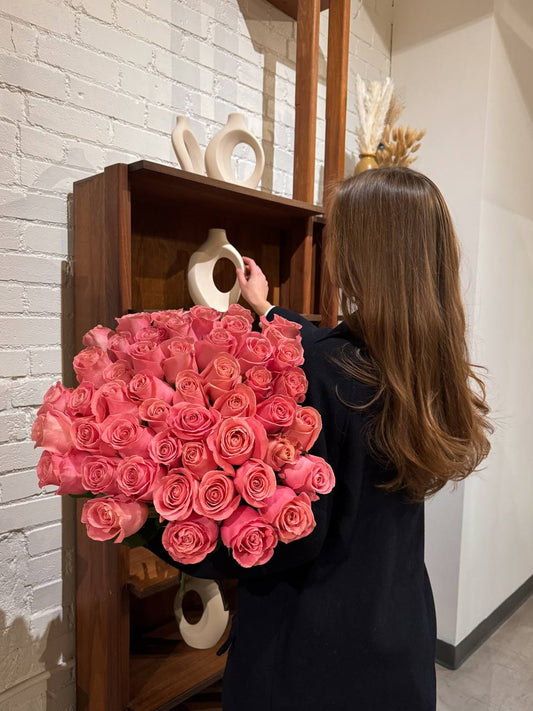 Abundant Pink Rose Elegance - Luna Flowers Denver