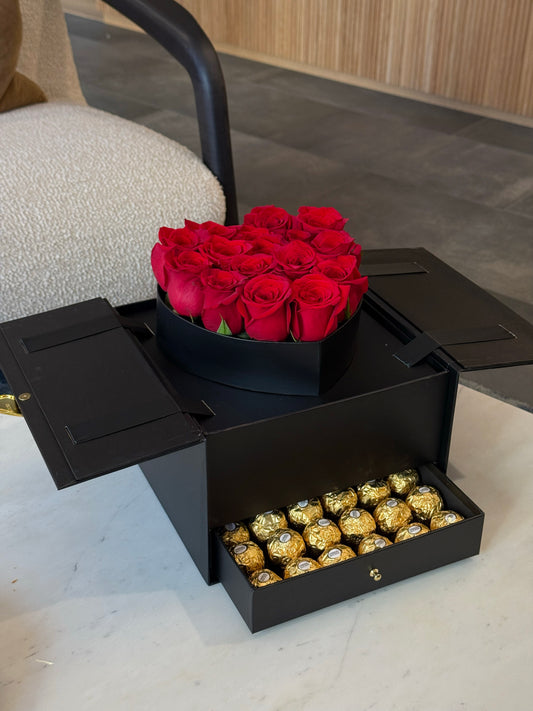 Golden Romance Gift Box - Luna Flowers Denver