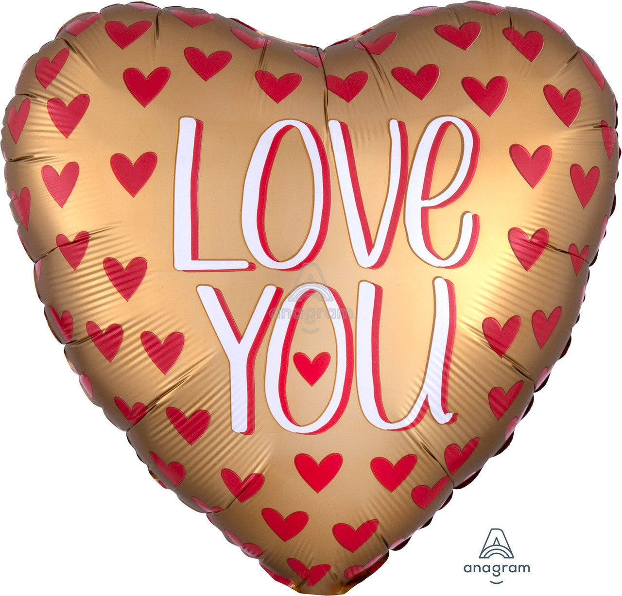 I Love You Satin Gold Foil Balloon - Luna Flowers Denver