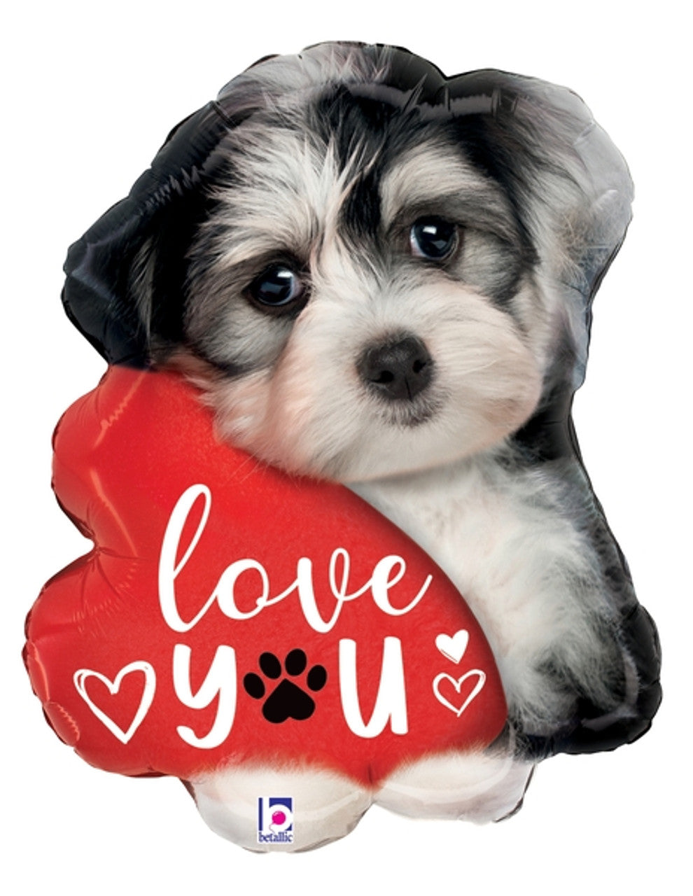 Love You Puppy Foil Balloon - Luna Flowers Denver
