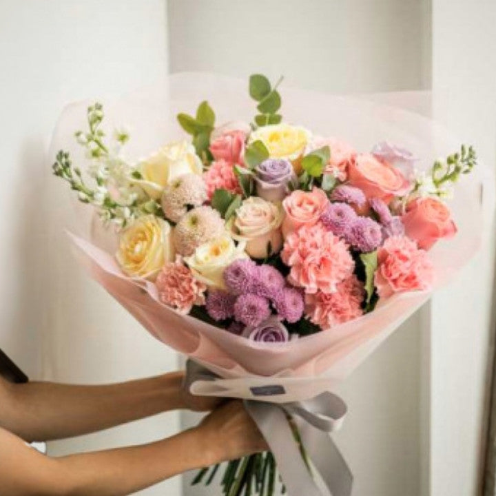 Wrapped Large Mix Bouquet - Luna Flowers Denver