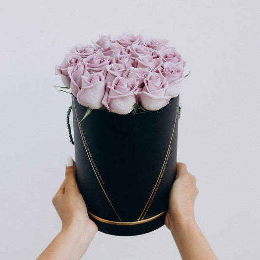 Signature Black Hat Box Lavender Roses